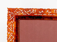 Art Deco Bilderrahmen FLORAL Rahmen ° SCHILDPATT OPTIK Celluloid STANDRAHMEN