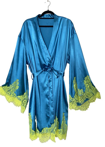 Satin morgenmantel mini - morgenmantel, mini-kleid