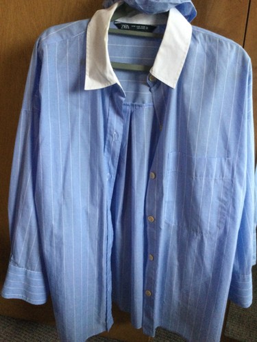 Zara bluse oversize hellblau - zara,