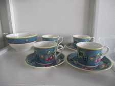 Citta Campagna Biella Villeroy & Boch 4 Kaffeetassen Untertassen 1 Dessertschale