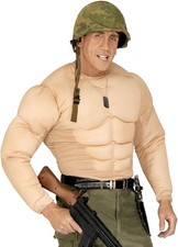 W WIDMANN MILANO Party Fashion Kostüm Super Muskel Shirt Soldat Militär Gr. XL ✅