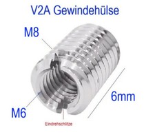 V2A Gewinde Hülse Adapter M8 auf M6 6mm Gewinde Adapter M8 M6 Gewindeadapter