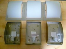 3 Deckenleuchten aus Edelstahl mit Glasscheibe  gebraucht