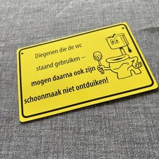 Klo Bad Schild Holländisch WC Toilette Gelb 10x15cm Postkarte