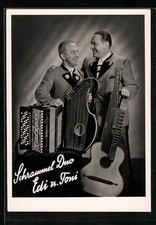 AK Schrammel Duo Edi u. Toni in Trachten mit Gitarre und Akkordeon 