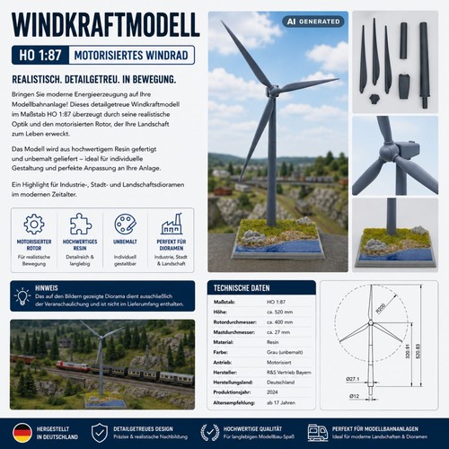 Windkraftmodell modeleisenbahn - windkraftmodell,