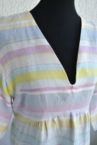 Kleid handarb baumwoll leinen - kleid, baumwoll-leinen