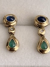 Ohrringe 14 Kt mit Smaragde
