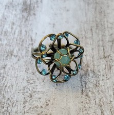 Konplott Ring klein "Verlorene Unschuld am Gartenzaun" Grün Messing Statement