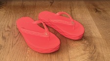 Original Jimmy Choo Diamond Flip-Flops Schuhe Sandalen Plateau Paprika Größe 37