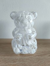 Glas Teddybär Weiß mit LED