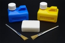 Set 1 für Dachdecker Klempner Pinsel Salmiakstein Lötwasser.- Säureflasche #