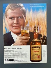 Racke rauchzart Kann man Getreide trinken? Whisky 1966 Vintage Werbung Reklame