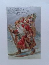 Alte Glückwunschkarte(8) mit Weihnachtsmann,ca 1910.