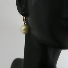 Ohrboutons Hellgelb mit Champagner Schimmer 10mm Rund 925er Silber vergoldet TOP