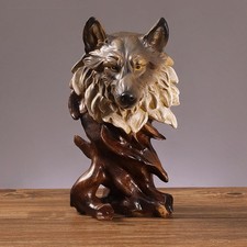 Wolf Figur Majestätisch Wolf Statue Dekoration Ornament Skulptur Wolfkopf Büste