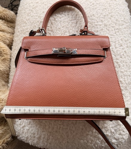 Handtasche cognac trapezform - cognac,
