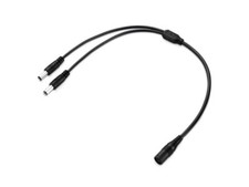 Niedervolt Y-Kabel (DC-Hohlbuchse auf 2x Hohlstecker), 5,5x2,1mm, 40 cm, schwarz