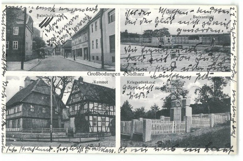 Ansichtskarte großbodungen - ansichtskarte,