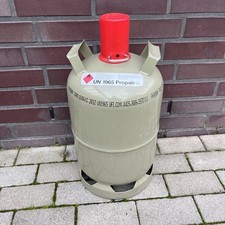 Propan Gasflasche 11 Kg, Grau, leer, natürlich mit gültigem TÜV und Schutzkappe 