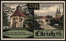 Notgeld Ellrich, 1921, 75 Pf, Frauenbergs Kirche und Stadtmauer m. Tor u. Johan 