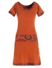 Vishes  Damen Sommerkleid Kurzarm Kleid  StrandkleidTunika Minikleid Hippie Goa