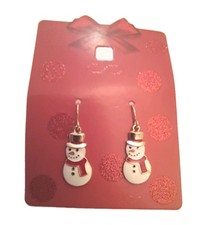Ohrhänger "Schneemann", Metall emailliert