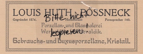 Pössneck werbung 1920 - pÖssneck,, louis