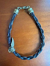 Armband - schwarzem Rosshaar  - Beschläge bronze - 18 cm - Handarbeit - Unikat