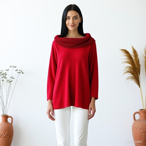 Lagenlook longshirt tunika rot - lagenlook,
