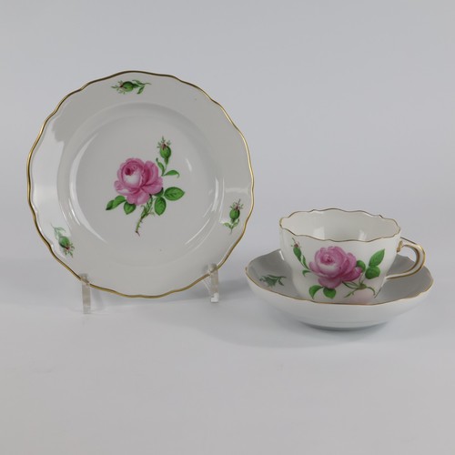 Meissen rote rose kaffeegedeck - meissen,