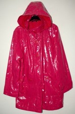ATMOSPHERE Damen Hoch Glanz Lack PU Regenjacke mit Kapuze Regen Jacke 42-44/M-L