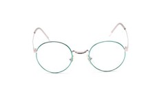  Runde Brille klein stabil Metall in Silber- Rund metallic GRÜN 70327-2, 44-20mm