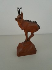 Holzfigur Gemse handgeschnitzt