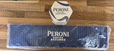 PERONI Nastro Azzurro Bar Runner Theke Abtropfmatte + 125er Pack Bierdeckel Neu