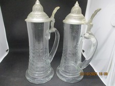 2x Bierkrug; Glas Mit