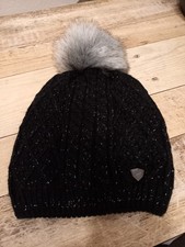 Damenwintermütze Marke Ziener Polyacryl Schwarz Mit Silberfäden