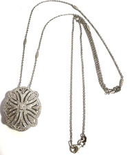 QVC Art Deco Diamonds Anhänger mit Kette 85 Diamanten 925 er Silber rhodiniert