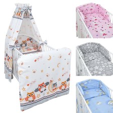 Baby Bettwäsche Set 5-tlg Bettset Nestchen Himmel Vollstoff