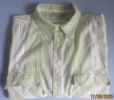 Identic - Herren-Hemd - Kurzarm - grün-weiß-blau gestreift - Gr.  XXL