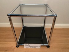 #1 USM Haller Beistelltisch Würfel 35x35x35 Glas/graphitschwarz RAL9011 mit MwSt