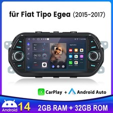 7" Carplay Android 14 Autoradio WIFI GPS Navi Für FIAT TIPO EGEA 2015-2017 DAB+