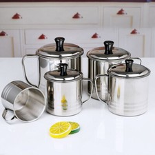 200ml, 300ml, 500ml Edelstahl Kaffee Tee Becher Tasse Mit Deckel Haushalt Büro