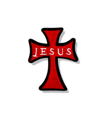 Kreuz Aufnäher Jesus Patch