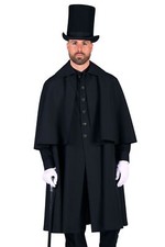 Kostüm Kutschermantel schwarz Umhang Gothic Mittelalter Larp Gr.M-XXXL Karneval 