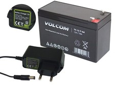 AGM Akku 12V 7,2 Ah AGM Batterie ersetzt 7 Ah 9 Ah + Ladegerät STECKER