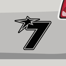 Aufkleber Zahl 7 mit Stern