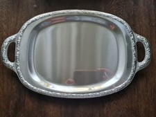 Tablett WMF Cromargan silber mattiert neu mit Karton