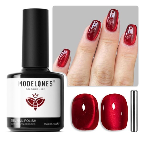 Nagellack cat eye - 15ml, rot