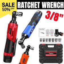 3/8'' Akku Ratsche 90° Winkel Schlagschrauber 2 Akkus & 7 Steckschlüssel Ratsche